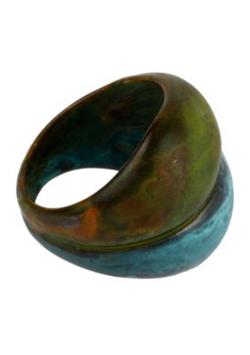 Robert Lee Morris Blue & Green Patina Double Ring