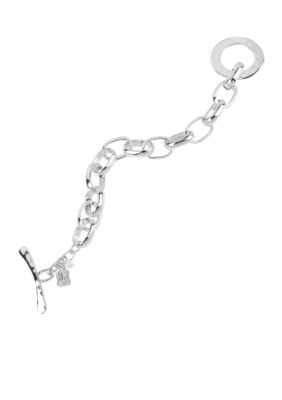 Robert Lee Morris Silver Oval Link Toggle Bracelet