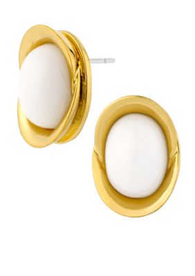 Robert Lee Morris White Oval Stud Earring