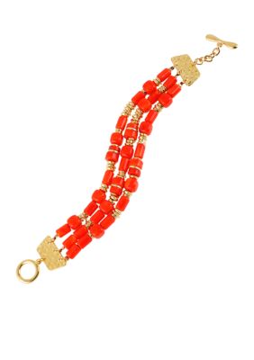 Robert Lee Morris Coral Bead Toggle Bracelet