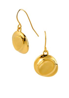 Robert Lee Morris Gold Sculptural Round Drop Earring