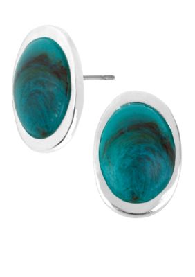 Robert Lee Morris Turquoise Oval Stud Earring