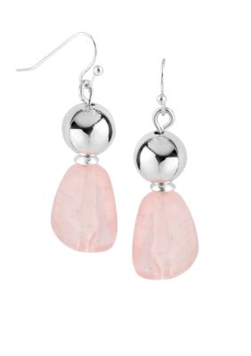 Robert Lee Morris Pink & Silver Bead Double Drop Earring