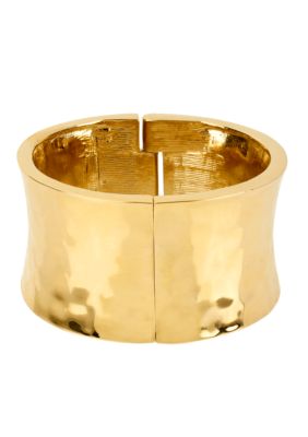 Robert Lee Morris Hammered Sculptural Hinged Bangle Bracelet