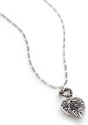 Nine West Vintage America Collection Antique Silver Heart Pendant Necklace