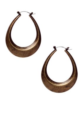 Nine West Vintage America Collection Antique Gold Oval Earring