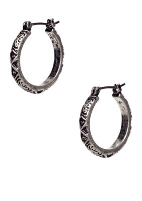 Nine West Vintage America Collection Antique Silver Hoop Earring
