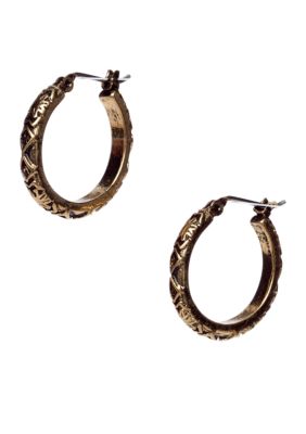 Nine West Vintage America Collection Antique Gold Hoop Earring