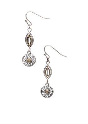 Nine West Vintage America Collection Antique Gold and Silver Linear Drop Earring
