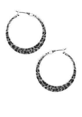 Nine West Vintage America Collection Jewelry - Medium Antique Silver Hoops