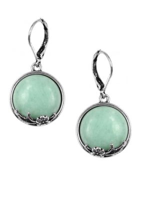 Nine West Vintage America Collection Antique Silver and Turquoise Drop Pierced Earring
