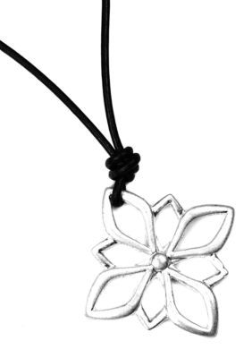 Nine West Vintage America Collection Oxidized Silver Open Work Flower Pendant