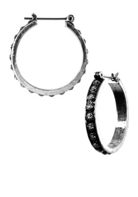 Nine West Vintage America Collection Bali-Inspired Silver Hoop Earrings