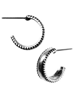 Nine West Vintage America Collection Bali-Inspired Silver Hoop Earrings