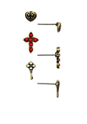Nine West Vintage America Collection Trio Stud Earring Set