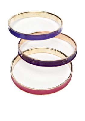 New Directions Purple Tonal Set of Three Bangles
