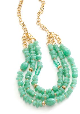 New Directions&reg; Three Row Seafoam Beaded Necklace
