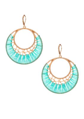 New Directions&reg; Seafoam Thread Wrapped Hoop Earrings