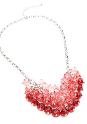 New Directions&reg; Red Cluster Bib Necklace