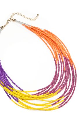 New Directions Color Block Seed Bead Necklace