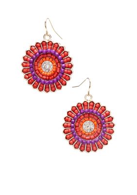 New Directions Round Seed Bead Drop Earrings