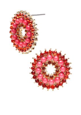 New Directions Seed Bead Button Earrings