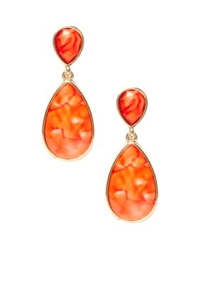 New Directions&reg; Coral Double Teardrop Earrings
