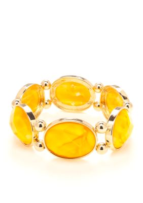 New Directions&reg; Yellow Crackle Stretch Bracelet
