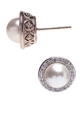 Nadri Formed Pearl Stud Earring