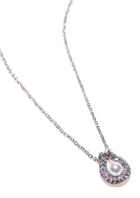 Nadri Pearl Pendant with Pave Horseshoe