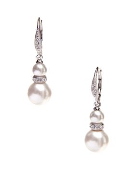 Nadri Double Pearl Drop Earring