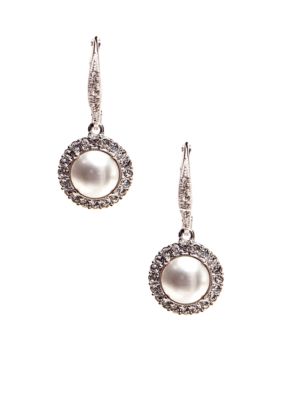 Nadri Formed Drop Pearl Earrings