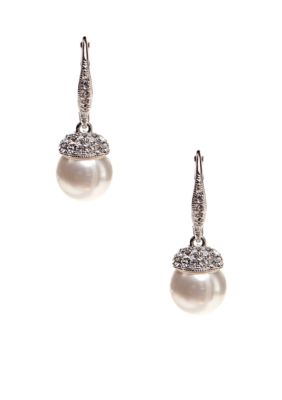 Nadri Pearl Drop with Pave Cap