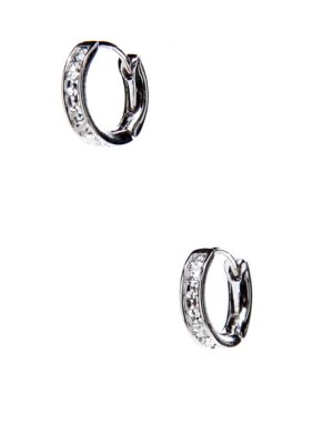 Nadri Bezel Set Hoop Earrings