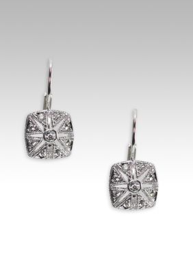 Nadri Vintage Square Leverback Earring