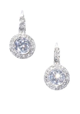 Nadri Pave Circle Leverback Earrings