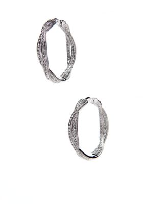 Nadri Intertwined Inside/Outside Pave Hoop