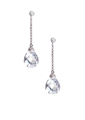 Nadri Hanging Briolette Cut Cubic Zirconia Drop Earring Set