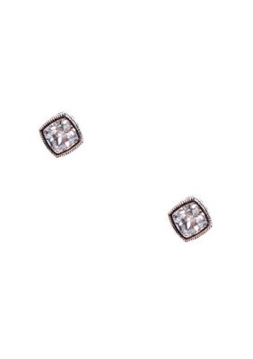 Nadri Square Cubic Zirconia Bezel Set Earrings