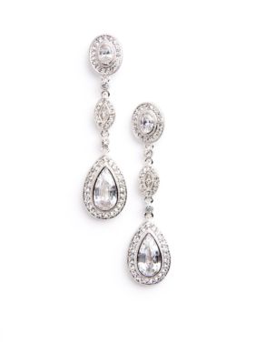 Nadri Crystal & CZ Framed Pear and Marquis Earring