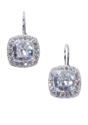 Nadri Framed Square Leverback Earrings