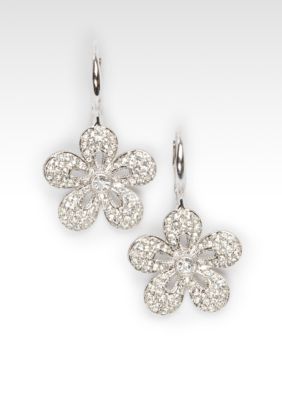 Nadri Pave 5 Petal Earrings