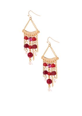 New Directions Gold Chain Beaded Earrings