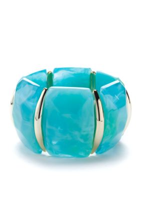 New Directions Mint Gold Horn Stretch Bracelet