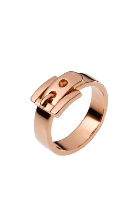 Michael Kors Jewelry Rose Gold Tone Buckle Ring Size 6
