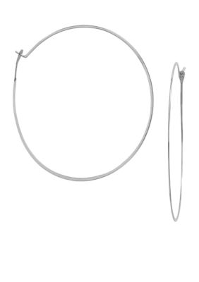 Michael Kors Jewelry Silver-Color Whisper Medium Hoop Earrings