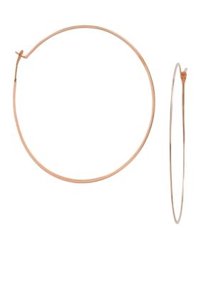 Michael Kors Jewelry Rose Gold Tone Medium Whisper Hoops