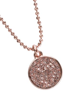 Michael Kors Jewelry Long Chain Pave Disc Necklace