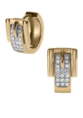 Michael Kors Jewelry Gold Tone Buckle Huggie