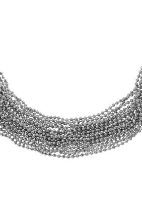 Michael Kors Jewelry Silver Tone Turnlock Necklace